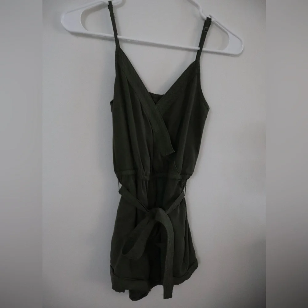 Abercrombie & Fitch Olive Green Wrap Romper